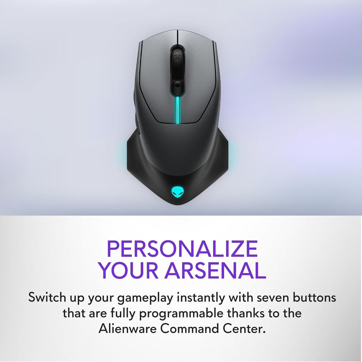 Alienware Wired/Wireless Gaming Mouse AW610M - 16000 DPI Optical Sensor, 350 Hour Rechargeable Battery