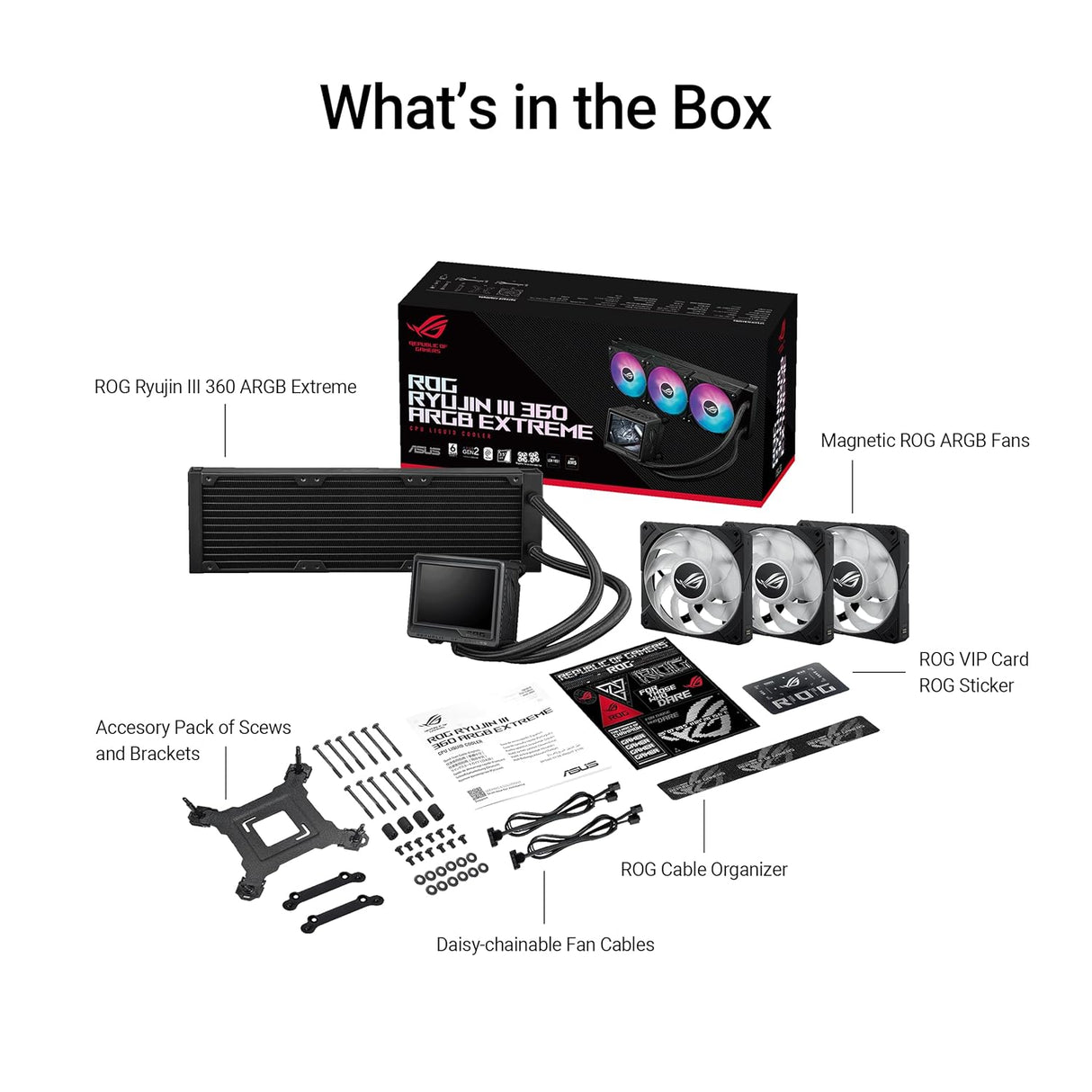 ASUS ROG RYUJIN III 360 ARGB EXTREME AIO CPU liquid cooler AMD, Intel Utra Core all-in-one