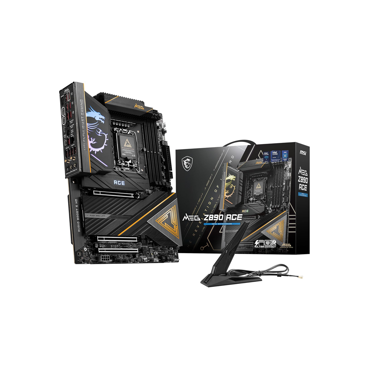 MSI MEG Z890 ACE Gaming Motherboard Intel Processors, LGA 1851, DDR5, PCIe 5.-Support Core Ultra Series 2