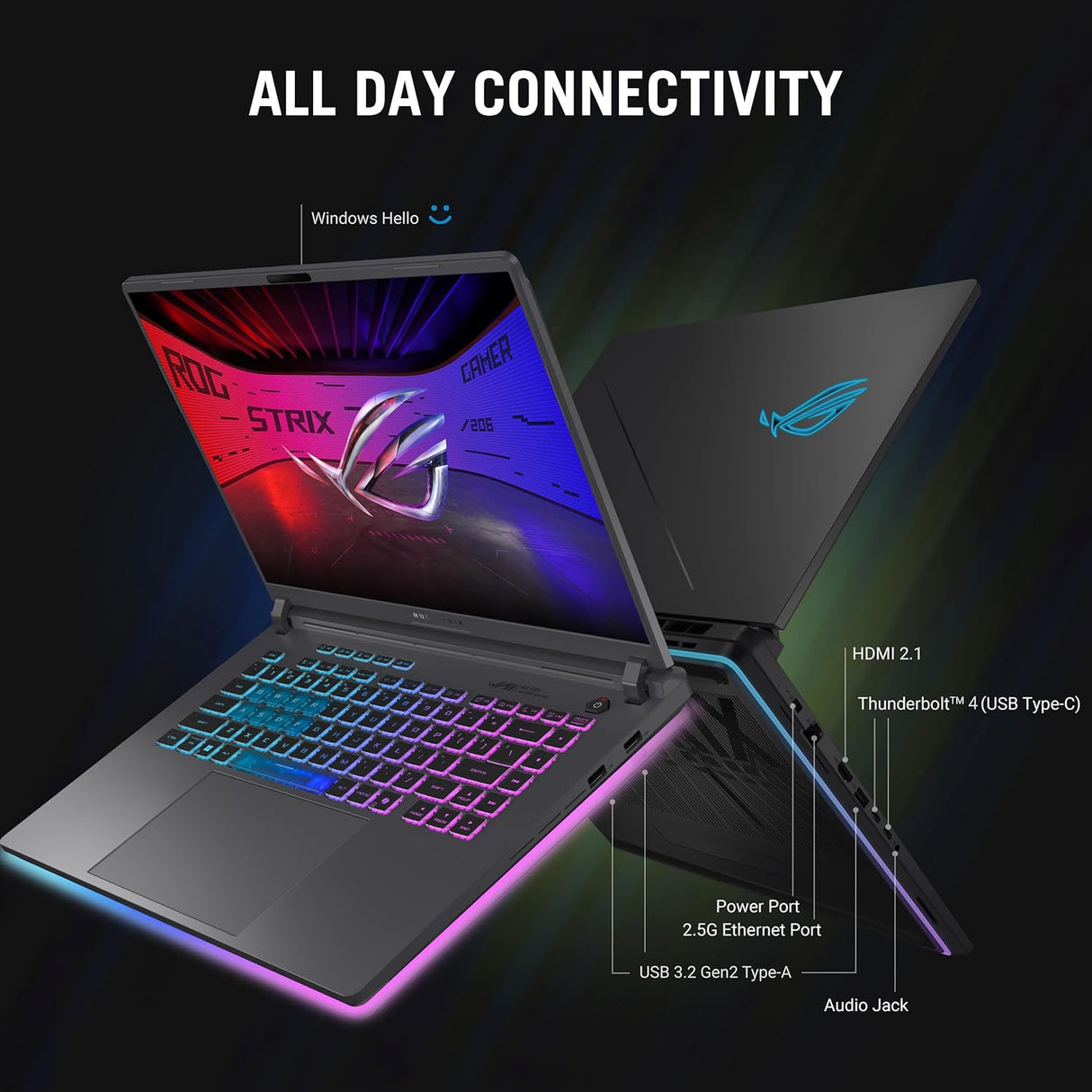 ASUS ROG Strix G16 (2025) Gaming Laptop, 16” FHD+ 16:10 165Hz/3ms Display, NVIDIA® GeForce RTX™ 5060 Laptop GPU, Intel® Core™ i7