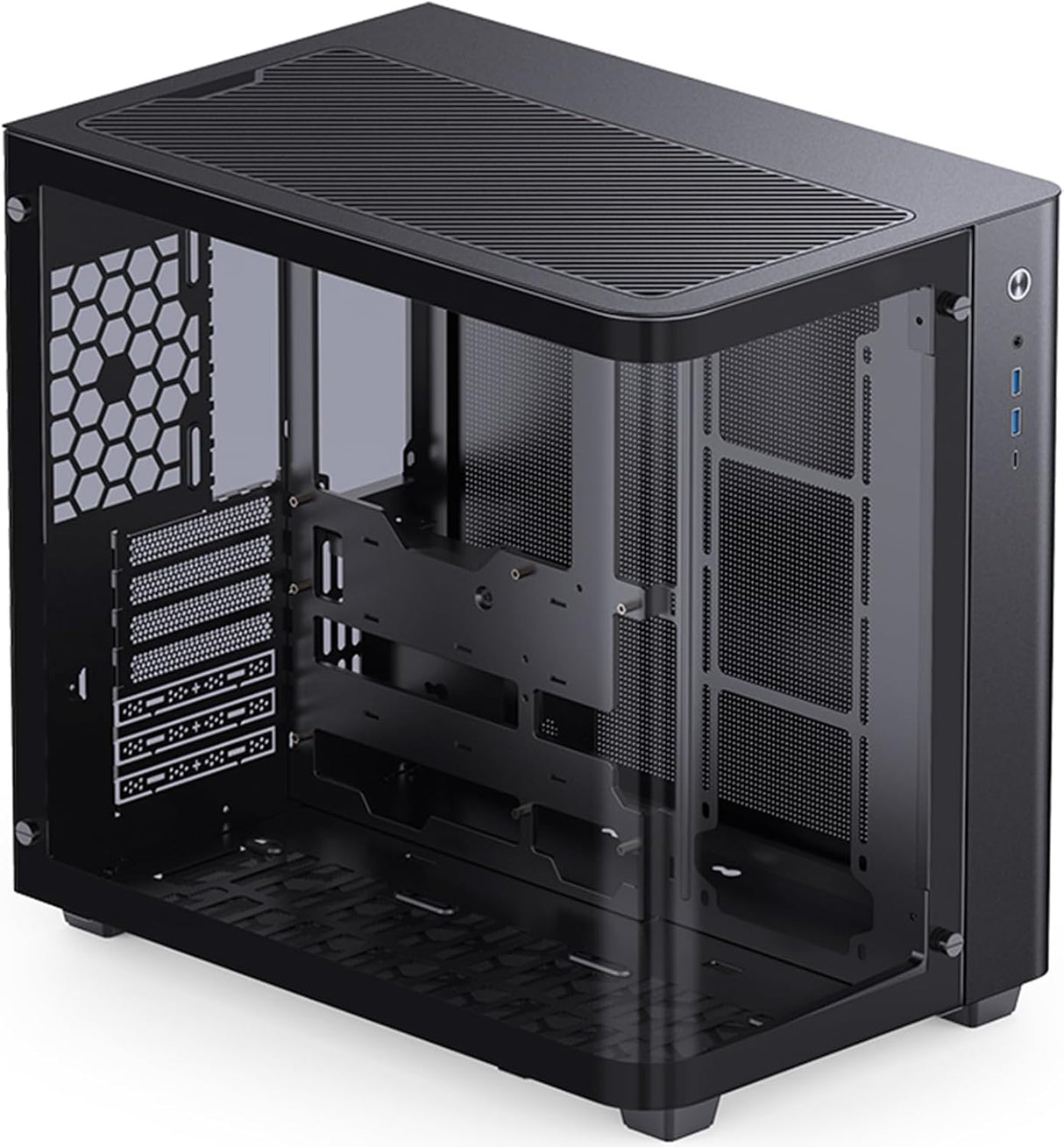JONSBO TK-3 Black ATX Mid Tower Pc Case With One-Piece Curved Glass