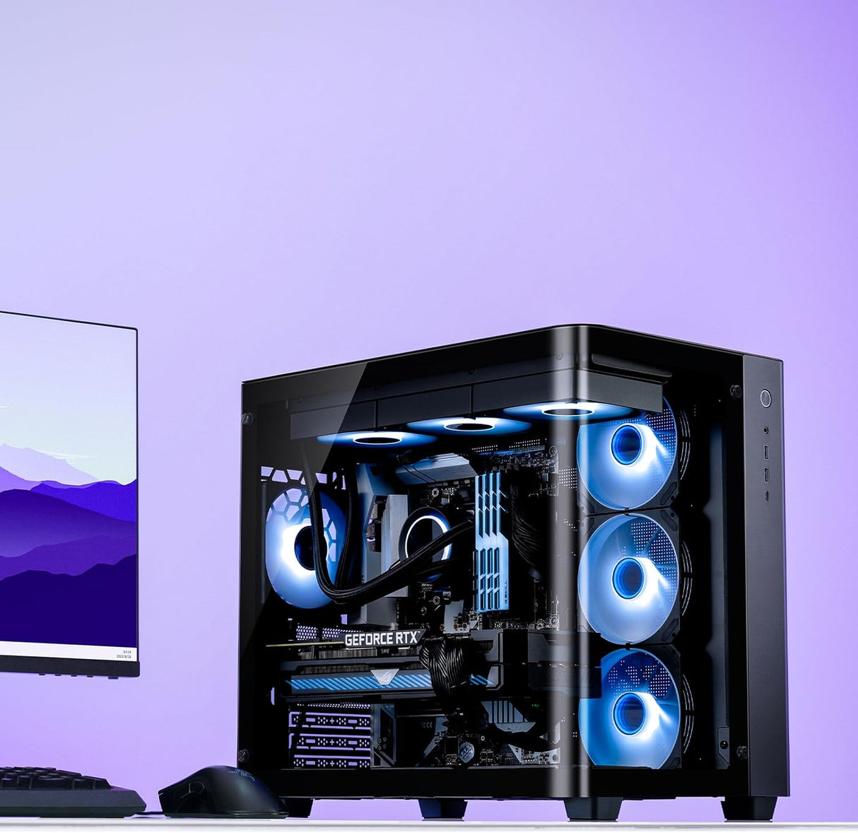 JONSBO TK-3 Black ATX Mid Tower Pc Case With One-Piece Curved Glass