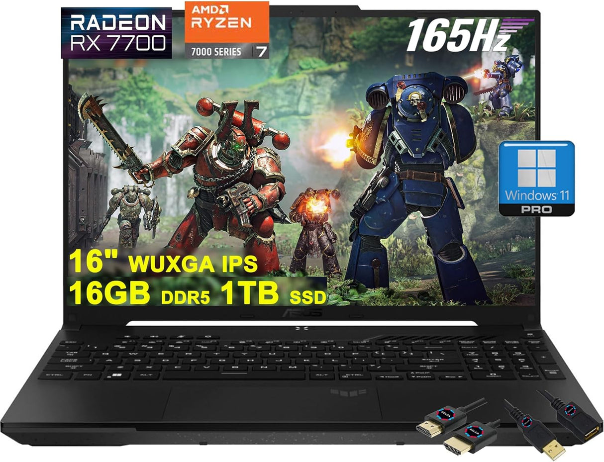 ASUS TUF Gaming A16 Laptop 16" sRGB | AMD 8-core Ryzen 7 7735HS | 16GB DDR5 1TB SSD | Radeon RX7700S 8GB