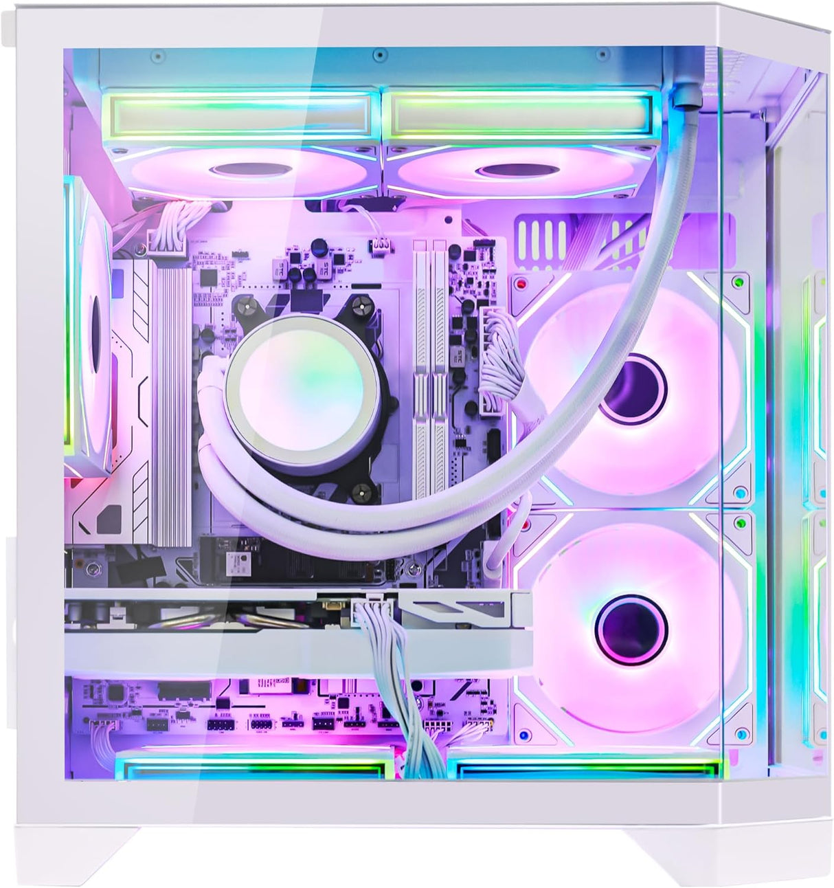 HELLOLAND Ocean of Stars Gaming PC Desktop - AMD Ryzen 7 7700 8-Core 3.8 GHz- RTX 5060 8GB- 32GB DDR5 RAM 6000MHz-1TB PCIe SSD