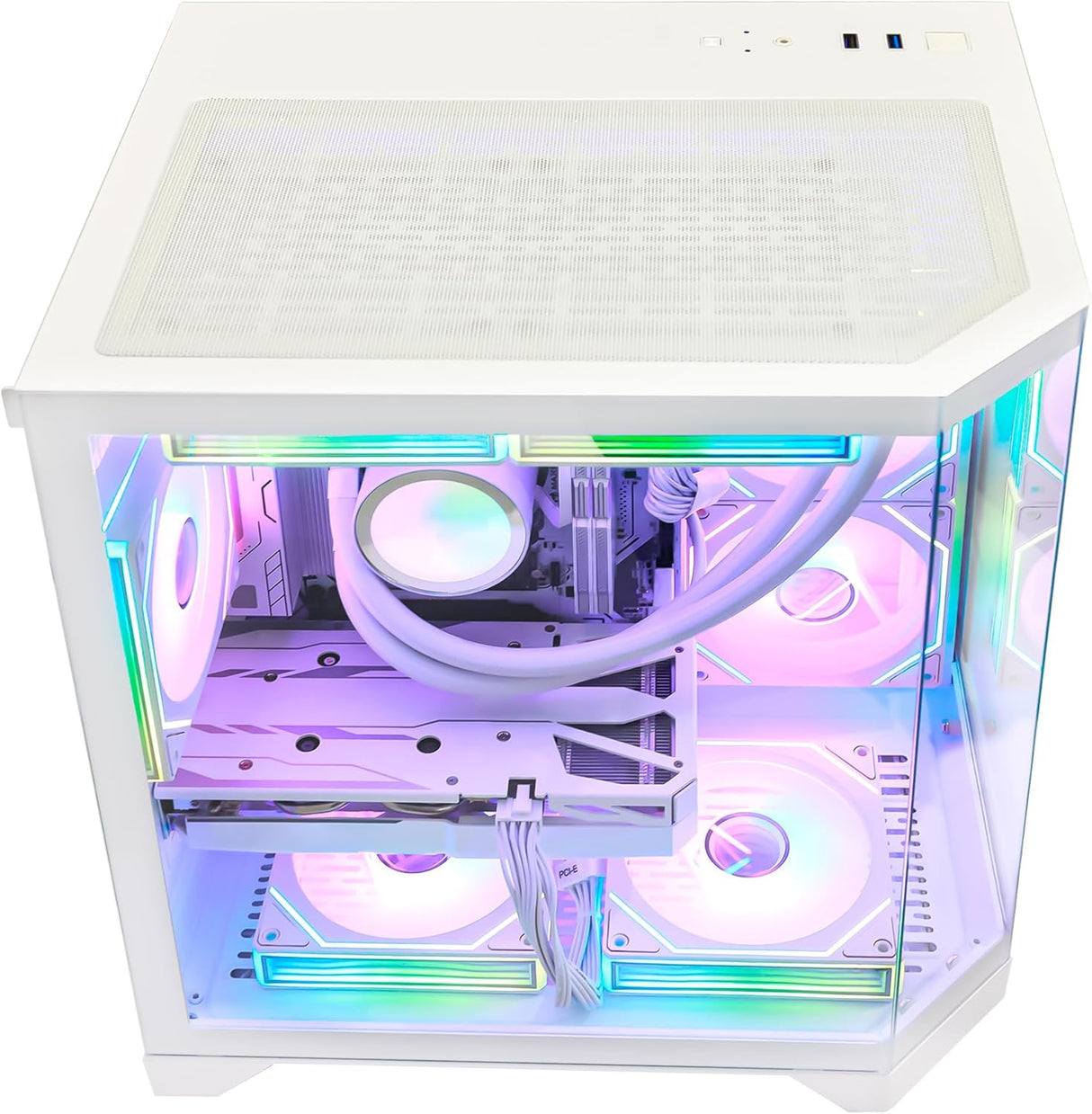 HELLOLAND Ocean of Stars Gaming PC Desktop - AMD Ryzen 7 7700 8-Core 3.8 GHz- RTX 5060 8GB- 32GB DDR5 RAM 6000MHz-1TB PCIe SSD
