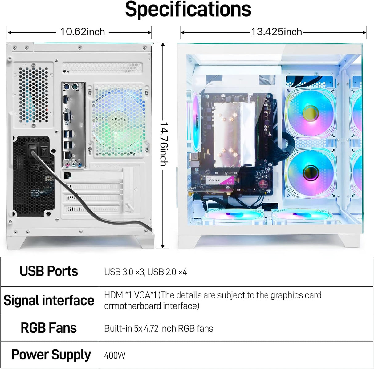 LXZ Desktop PC Computer Ryzen 5-5600GT, 16G DDR4 RAM, 512G NVME SSD, Tower Computer with Wi-Fi