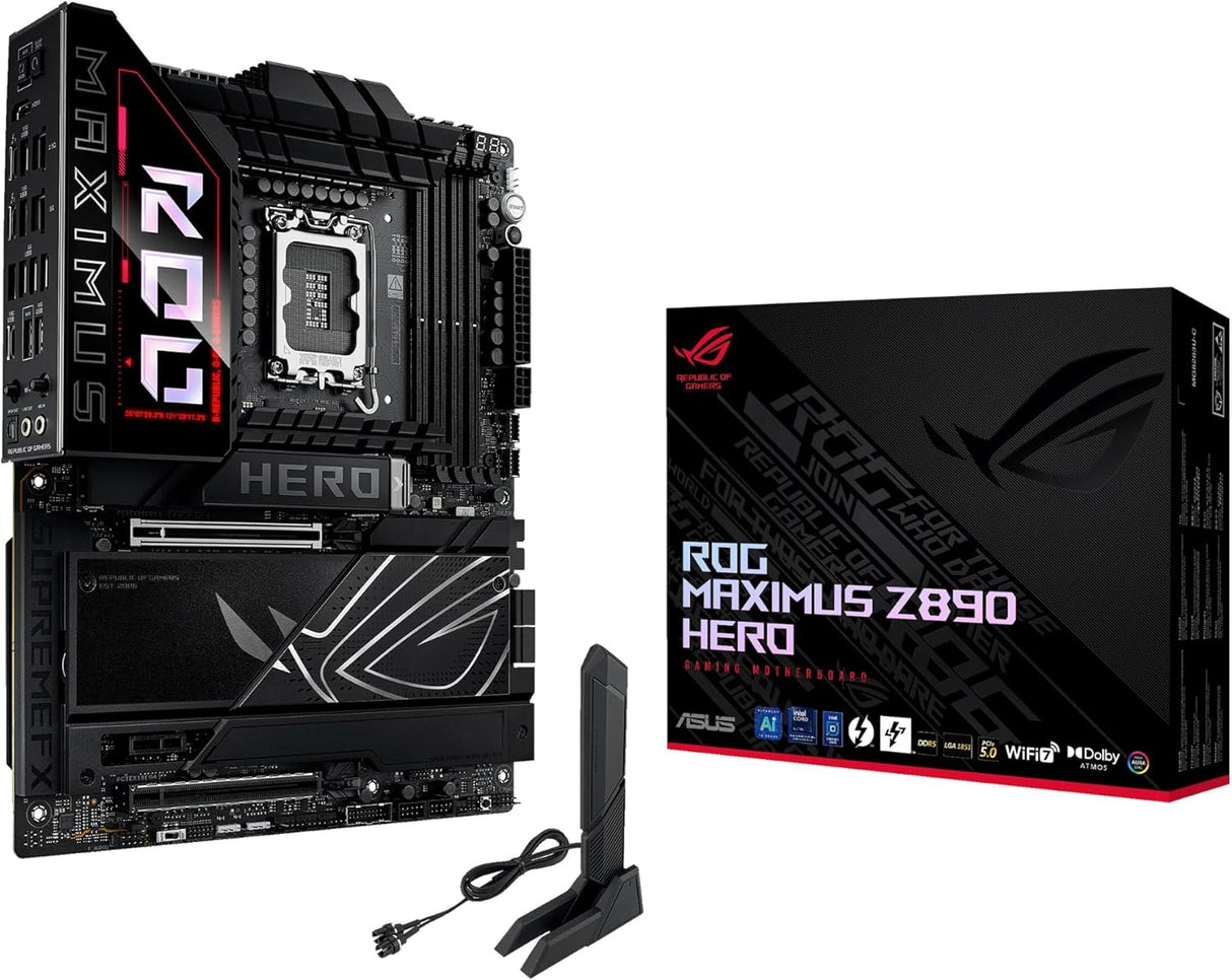ASUS ROG Maximus Z890 Hero Intel Z890 LGA 1851 ATX Motherboard, Advanced AI PC-Ready, 22+2+1+2 Stages, DDR5, WiFi 7, 3X PCIe® 5.0