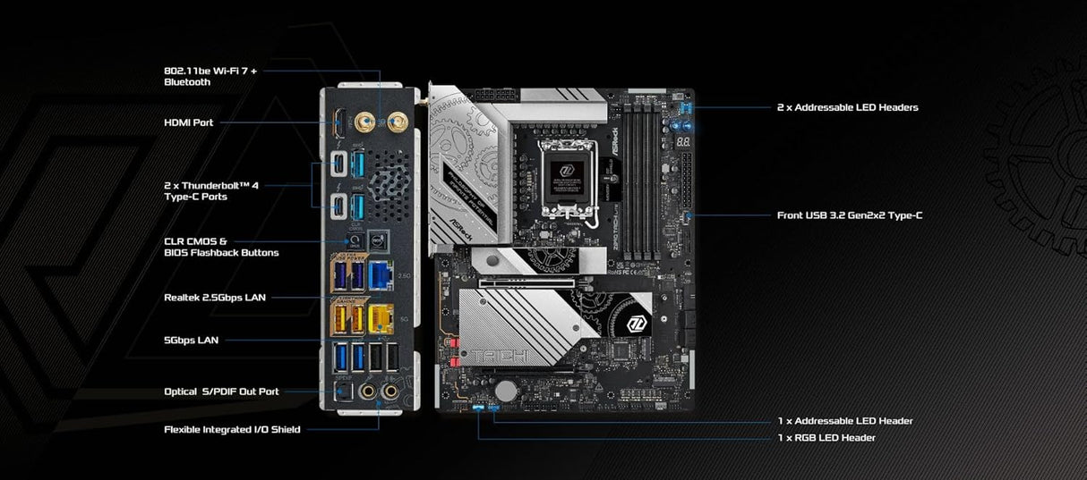 ASRock Z890 Taichi Lite Intel Core Ultra LGA1851 RL-ILM WiFi7 ATX Motherboard DDR5 9200 MHz 256 GB PCIe 5.0