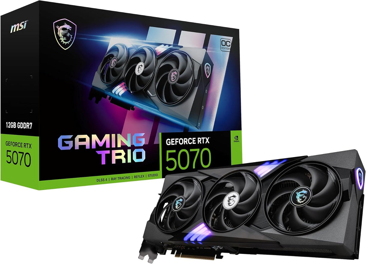 MSI RTX 5070 12G Gaming Trio OC Graphics Card (12GB GDDR7, 192-bit, Extreme Performance