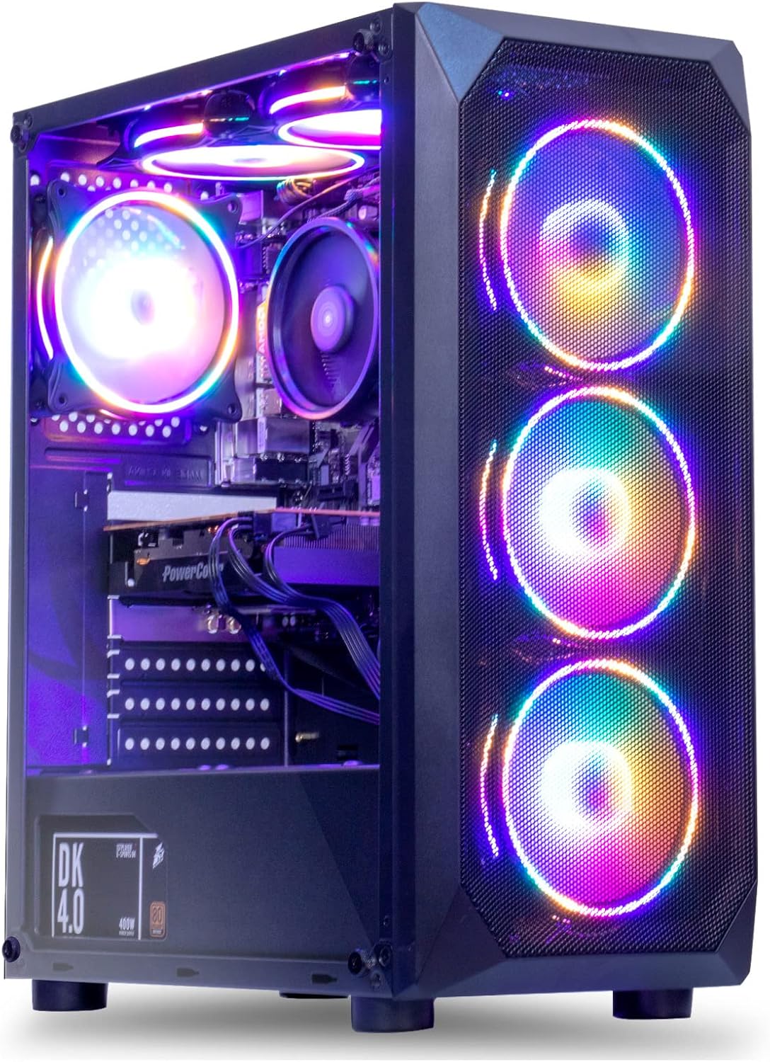MXZ Gaming PC Computer R5 3500X, RX580, 8G DDR4, NVME 500G, B450,6RGB Fans,Windows 11 Pro Ready