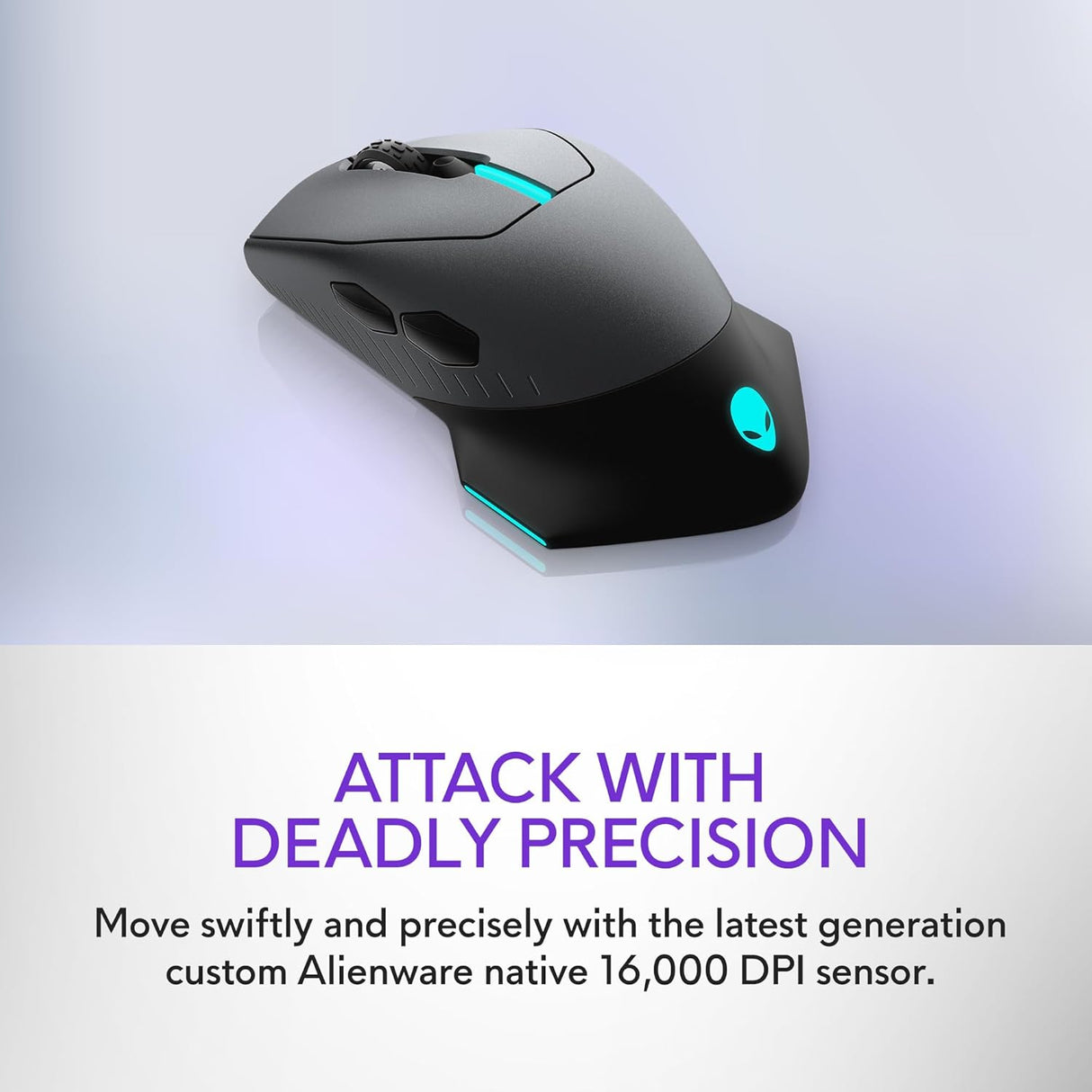 Alienware Wired/Wireless Gaming Mouse AW610M - 16000 DPI Optical Sensor, 350 Hour Rechargeable Battery