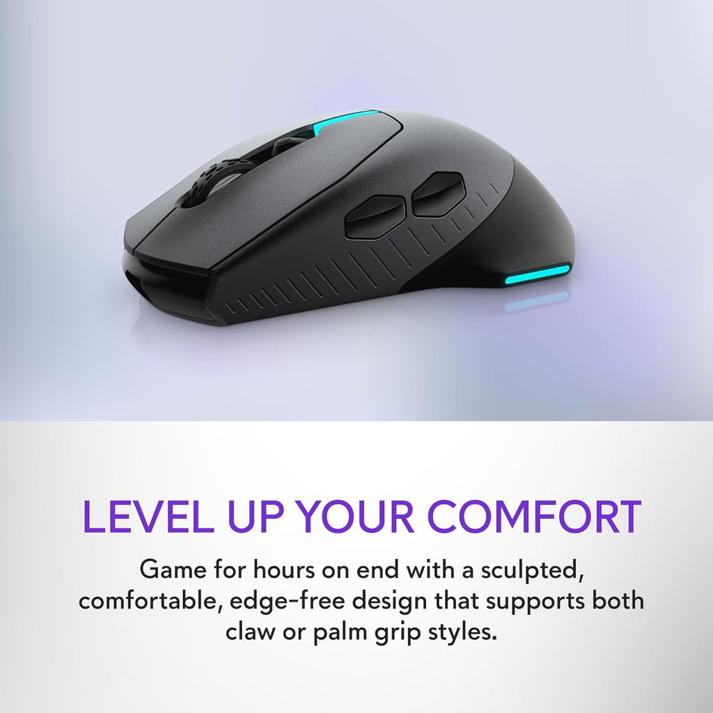 Alienware Wired/Wireless Gaming Mouse AW610M - 16000 DPI Optical Sensor, 350 Hour Rechargeable Battery