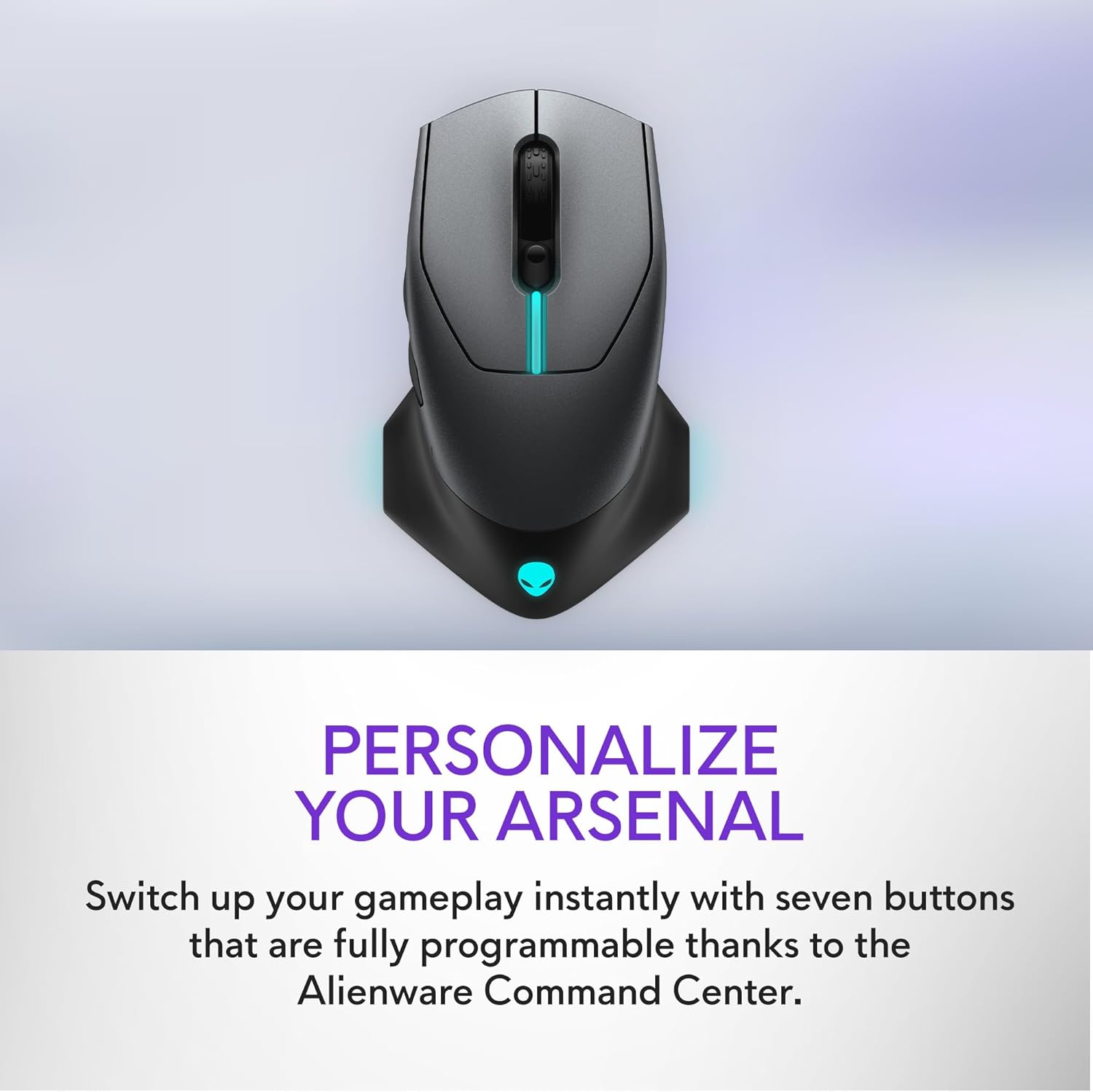 Alienware Wired/Wireless Gaming Mouse AW610M - 16000 DPI Optical Sensor, 350 Hour Rechargeable Battery