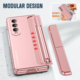 2 in 1 Detachable PC Folding Phone Case with Holder & Pen Slot, For Samsung Galaxy Z Fold4