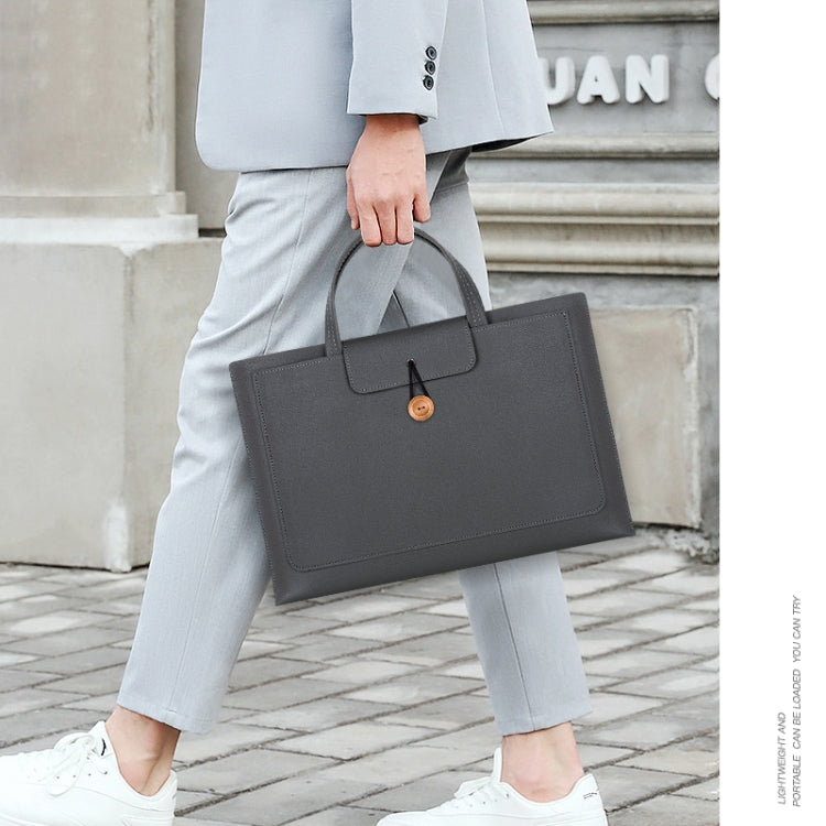 13-14 inch Universal Elastic Thread Button Portable Laptop Inner Bag(Brown)