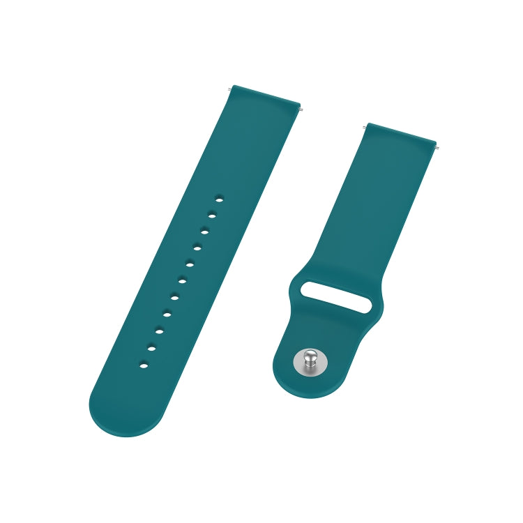 18mm Universal Reverse Buckle Wave Silicone Watch Band, Size:S(Green)