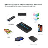 180 Degree Rotating USB 3.0 USB Hub Folding USB 4 Ports Splitter(Black)