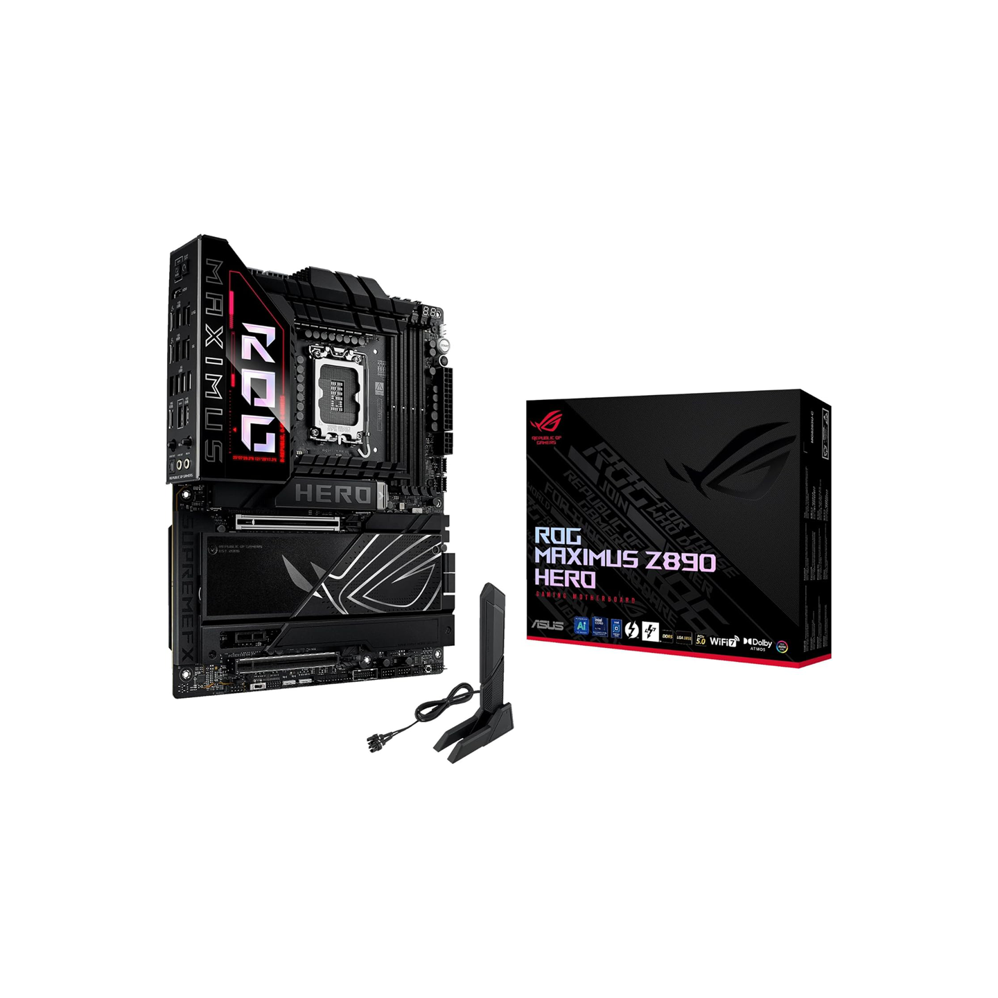 ASUS ROG Maximus Z890 Hero Intel Z890 LGA 1851 ATX Motherboard, Advanced AI PC-Ready, 22+2+1+2 Stages, DDR5, WiFi 7, 3X PCIe® 5.0