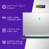 Alienware X16 R2 Gaming Laptop - 16-inch QHD+ 240Hz 3ms Display, Intel Core Ultra 7-155H, 16GB LPDDR5X RAM, 1TB SSD, NVIDIA GeForce RTX 4070 8GB GDDR6