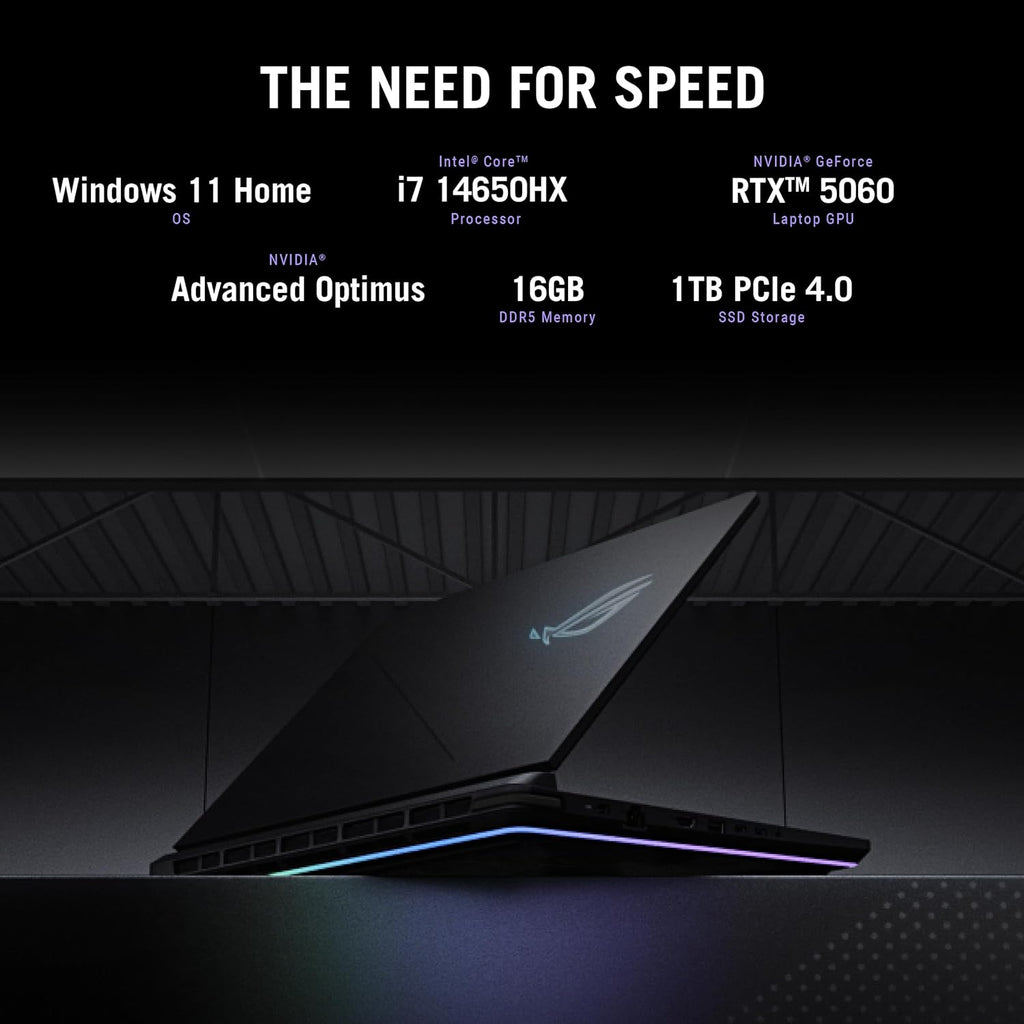 ASUS ROG Strix G16 (2025) Gaming Laptop, 16” FHD+ 16:10 165Hz/3ms Display, NVIDIA® GeForce RTX™ 5060 Laptop GPU, Intel® Core™ i7