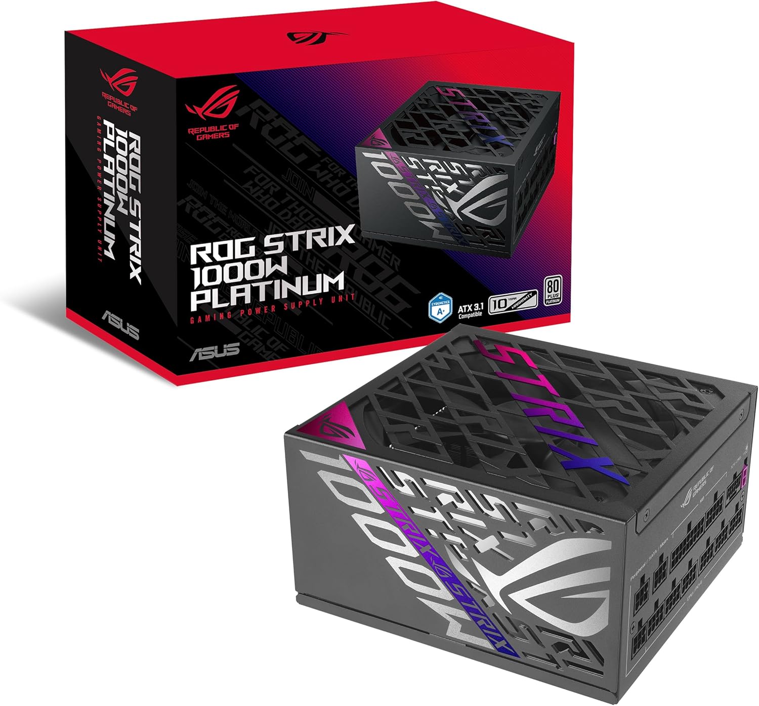 ASUS ROG Strix 1000W Platinum (Fully Modular Power Supply, 80 Plus Platinum Certified, ATX 3.1