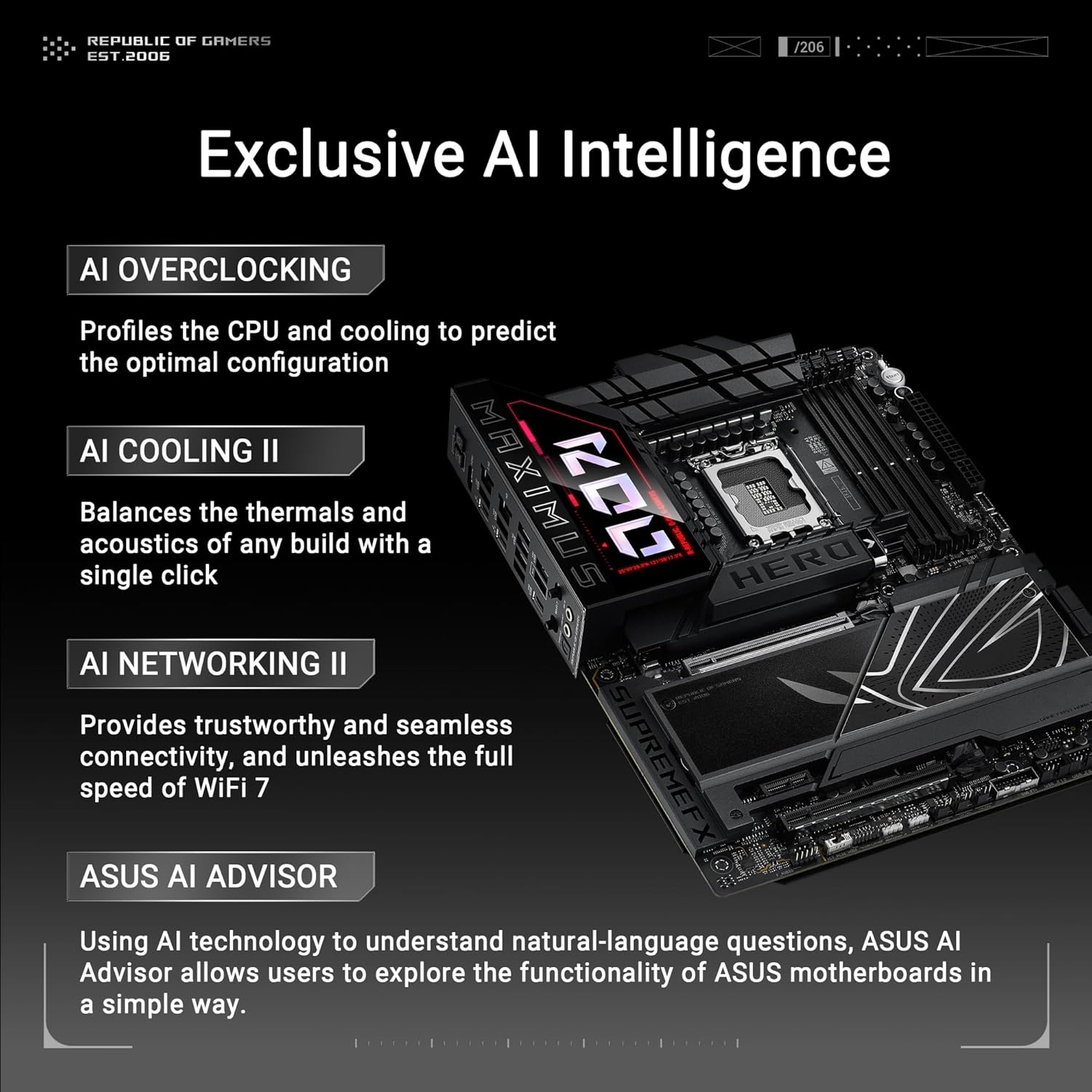 ASUS ROG Maximus Z890 Hero Intel Z890 LGA 1851 ATX Motherboard, Advanced AI PC-Ready, 22+2+1+2 Stages, DDR5, WiFi 7, 3X PCIe® 5.0