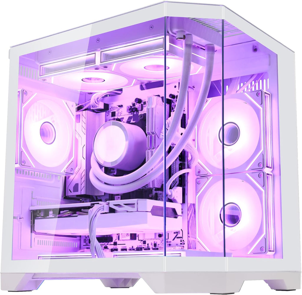 HELLOLAND Ocean of Stars Gaming PC Desktop - AMD Ryzen 7 7700 8-Core 3.8 GHz- RTX 5060 8GB- 32GB DDR5 RAM 6000MHz-1TB PCIe SSD