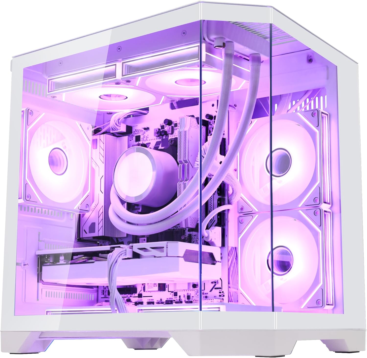 HELLOLAND Ocean of Stars Gaming PC Desktop - AMD Ryzen 7 7700 8-Core 3.8 GHz- RTX 5060 8GB- 32GB DDR5 RAM 6000MHz-1TB PCIe SSD