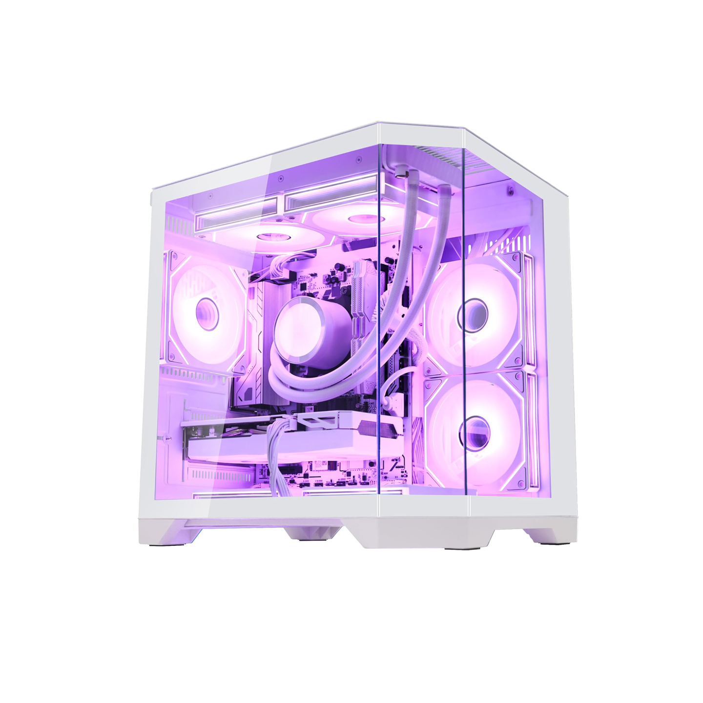 HELLOLAND Ocean of Stars Gaming PC Desktop - AMD Ryzen 7 7700 8-Core 3.8 GHz- RTX 5060 8GB- 32GB DDR5 RAM 6000MHz-1TB PCIe SSD