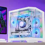HELLOLAND Ocean of Stars Gaming PC Desktop - AMD Ryzen 7 7700 8-Core 3.8 GHz- RTX 5060 8GB- 32GB DDR5 RAM 6000MHz-1TB PCIe SSD
