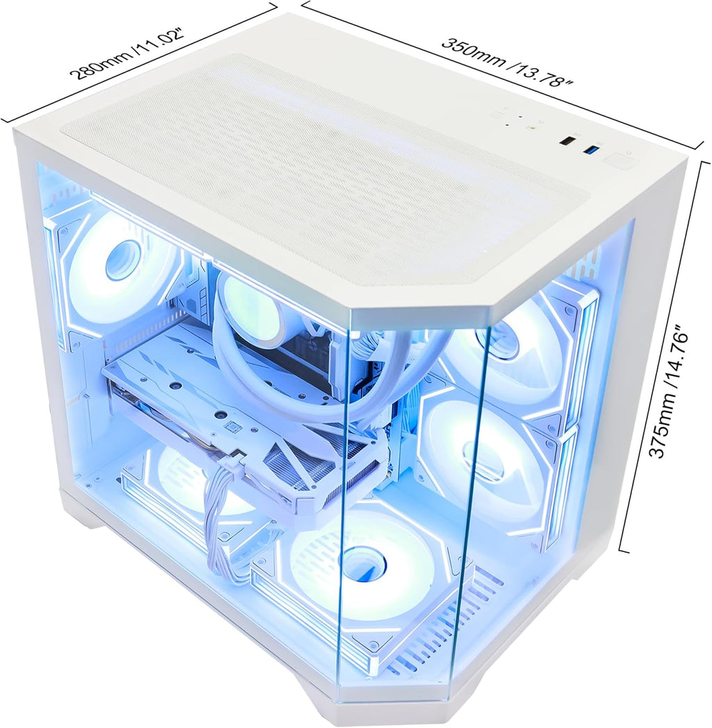 HELLOLAND Ocean of Stars Gaming PC Desktop - AMD Ryzen 7 7700 8-Core 3.8 GHz- RTX 5060 8GB- 32GB DDR5 RAM 6000MHz-1TB PCIe SSD