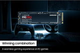 Samsung 990 PRO SSD NVMe M.2 PCIe Gen4, M.2 2280 , Seq. Read Speeds Up to 7,450 MB/s for High End Computing-Gaming