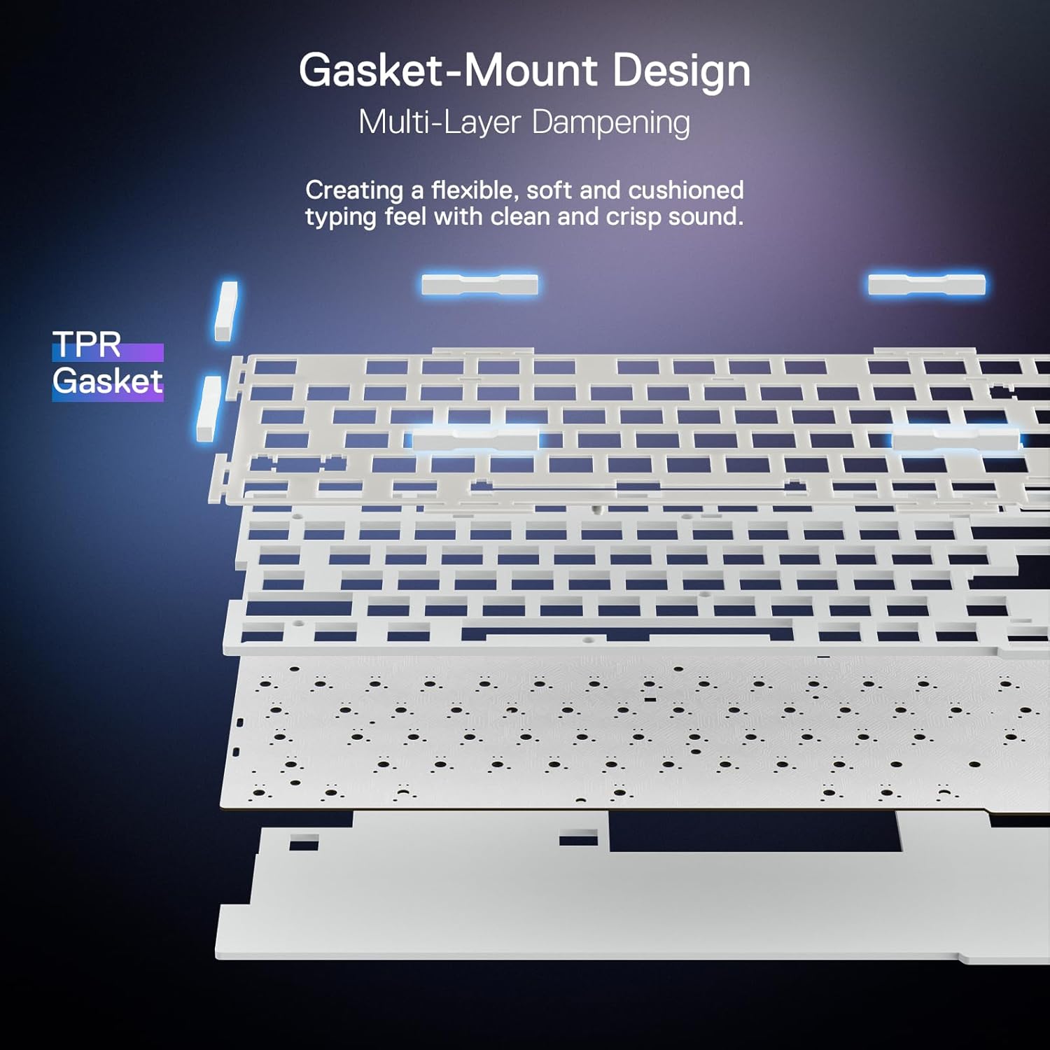 Redragon K673 PRO 75% Wireless Gasket RGB Gaming Keyboard, 3-Modes 81 Keys Compact Mechanical Keyboard