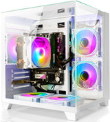 LXZ Desktop PC Computer Ryzen 5-5600GT, 16G DDR4 RAM, 512G NVME SSD, Tower Computer with Wi-Fi