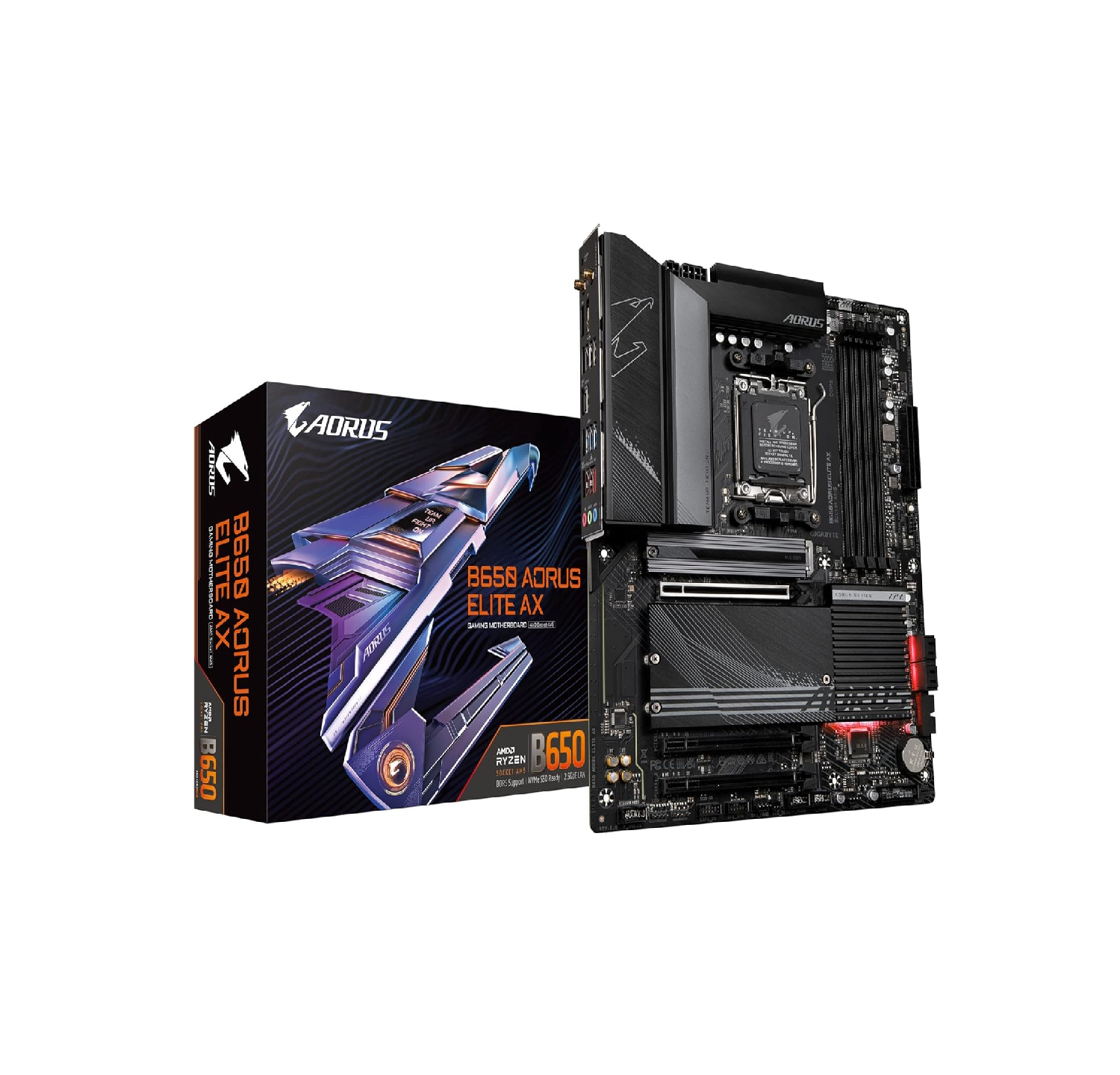 GIGABYTE AORUS Elite AX (AM5/LGA 1718/ AMD B650/ATX/ B650  PCIe 5.0/USB 3.2 Gen2X2 Type-C/WiFi 6E/