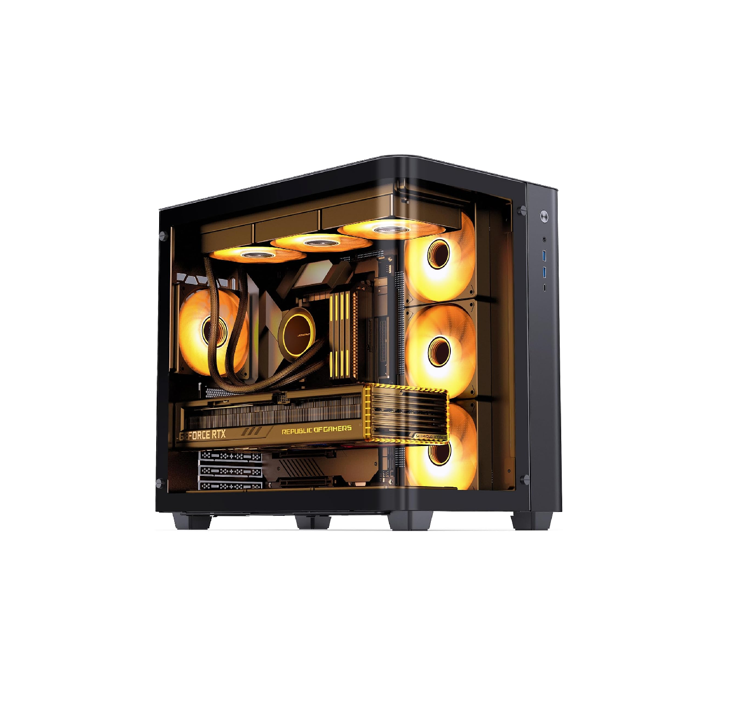 JONSBO TK-3 Black  ATX Mid Tower Pc Case With One-Piece Curved Glass
