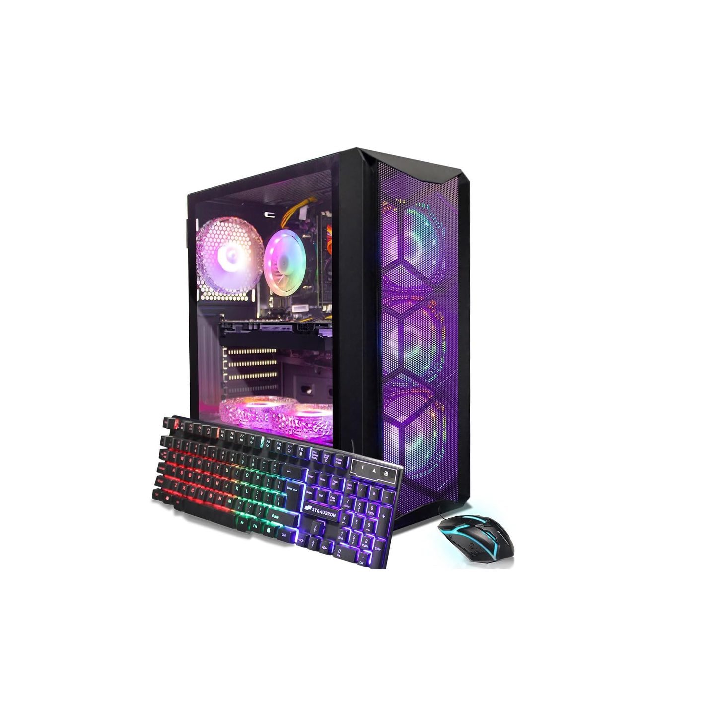 STGAubron Gaming PC Computer Desktop, Intel Core i7 8th Gen up to 4.1GHz, GeForce RTX 3050 6G, 16G DDR4, 1T SSD, WiFi 6