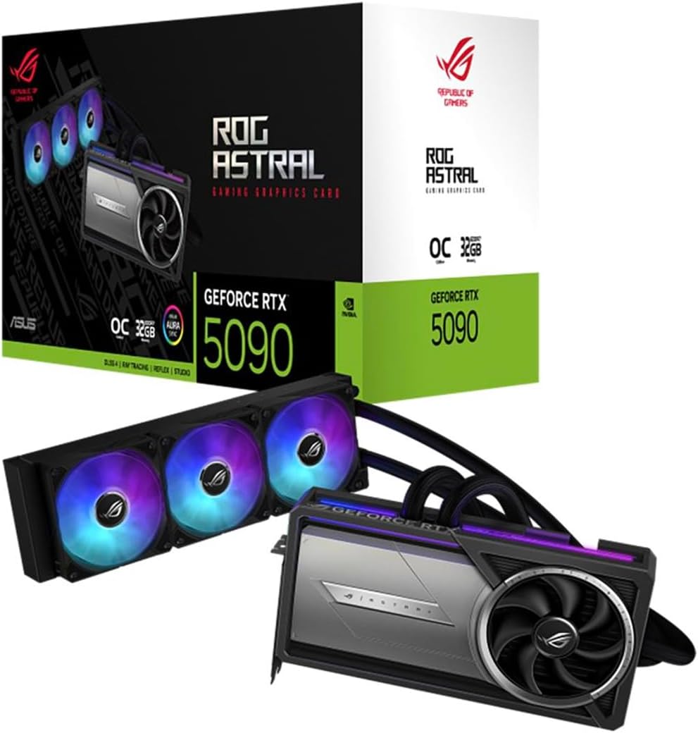 ASUS GeForce RTX 5090 Astral LC Overclocked Liquid Cooled 32GB GDDR7 PCIe 5.0 Graphics Card