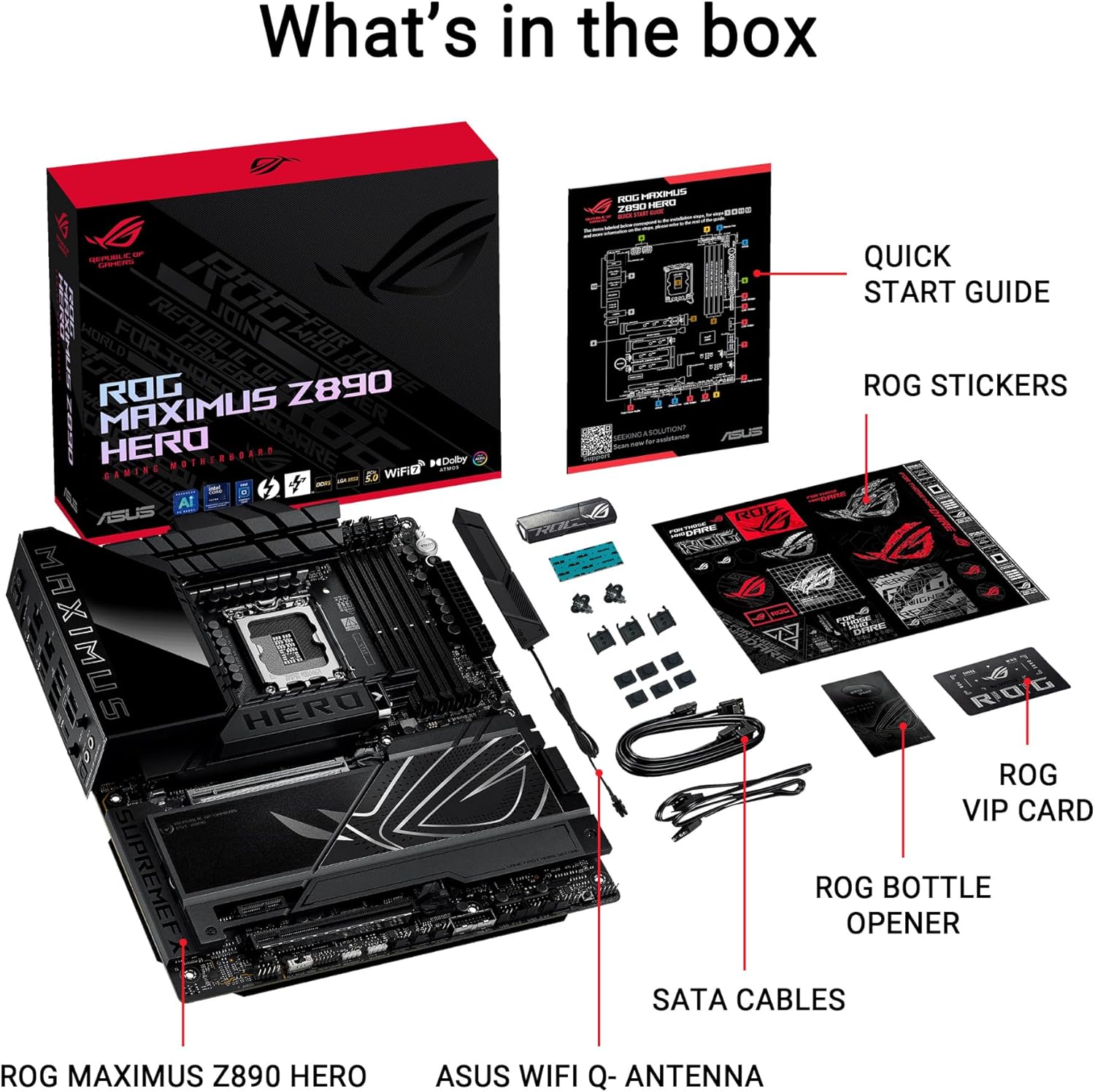 ASUS ROG Maximus Z890 Hero Intel Z890 LGA 1851 ATX Motherboard, Advanced AI PC-Ready, 22+2+1+2 Stages, DDR5, WiFi 7, 3X PCIe® 5.0