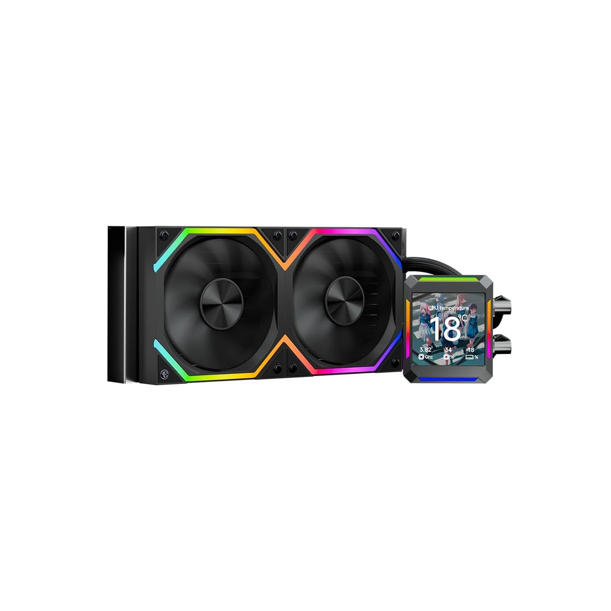 ungle Leopard ASTROSHEL 240 ARGB AIO Cooler, Customizable 2.8in LCD Display