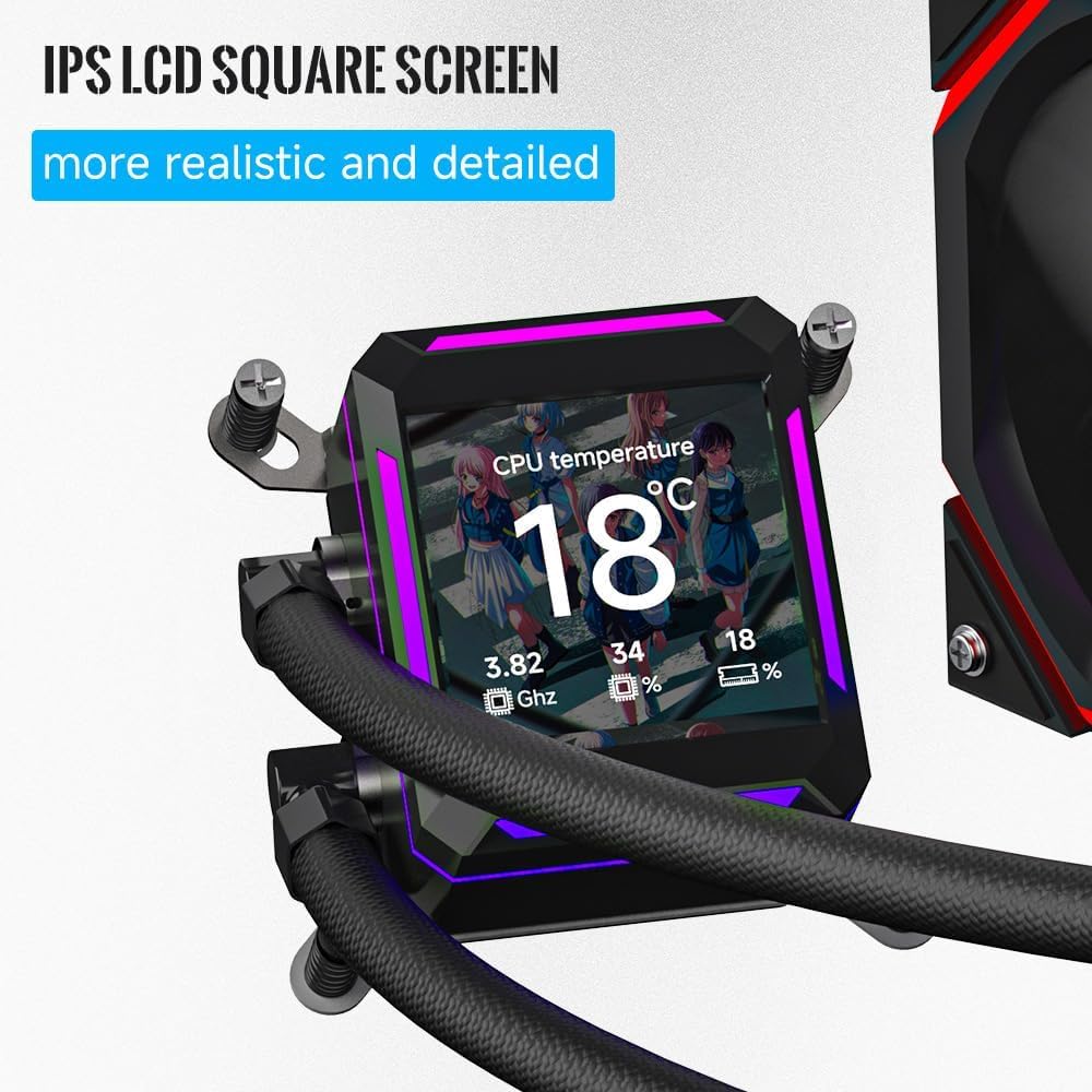 ungle Leopard ASTROSHEL 240 ARGB AIO Cooler, Customizable 2.8in LCD Display