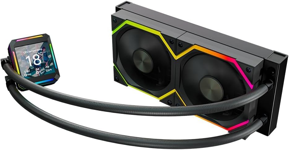 ungle Leopard ASTROSHEL 240 ARGB AIO Cooler, Customizable 2.8in LCD Display