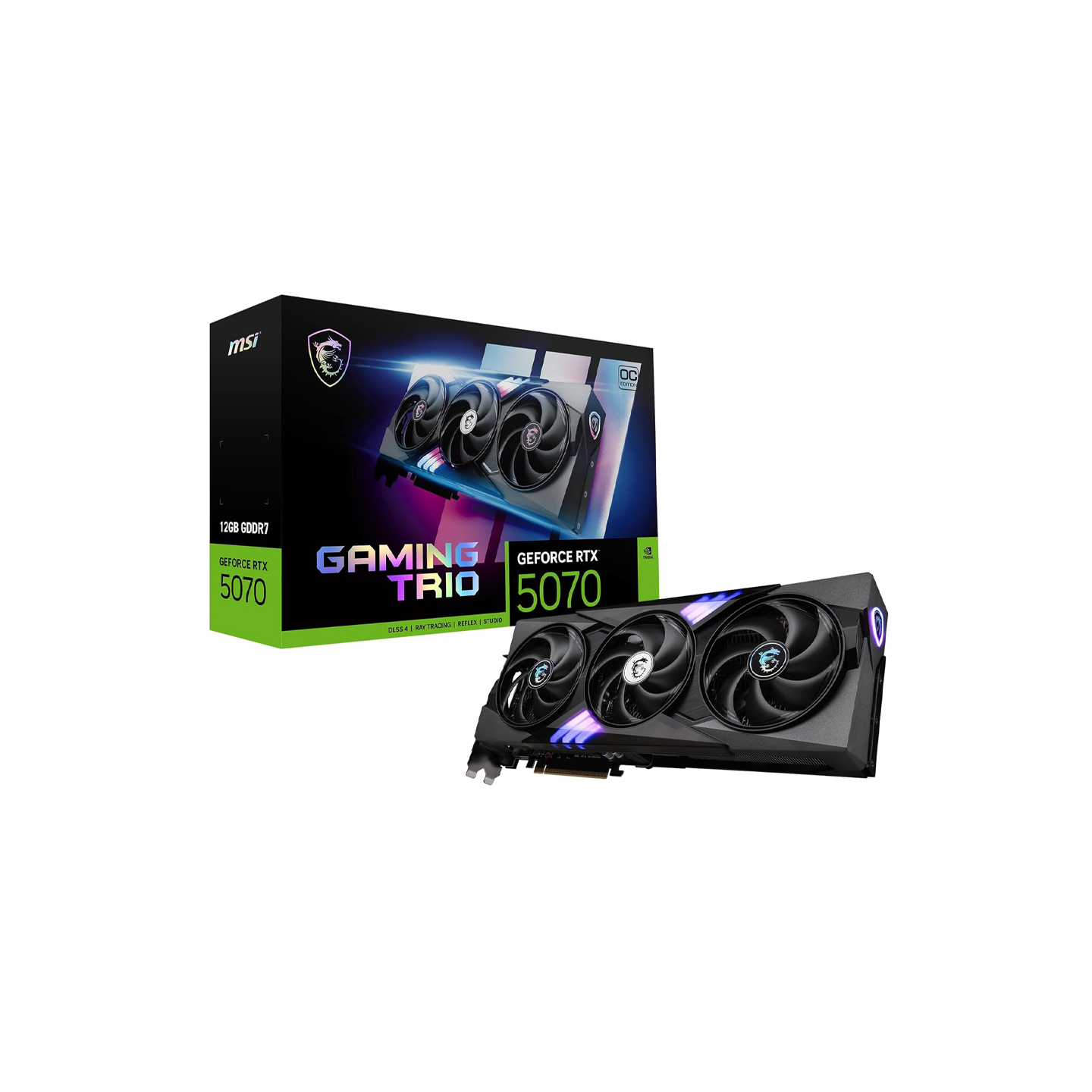 MSI RTX 5070 12G Gaming Trio OC Graphics Card (12GB GDDR7, 192-bit, Extreme Performance