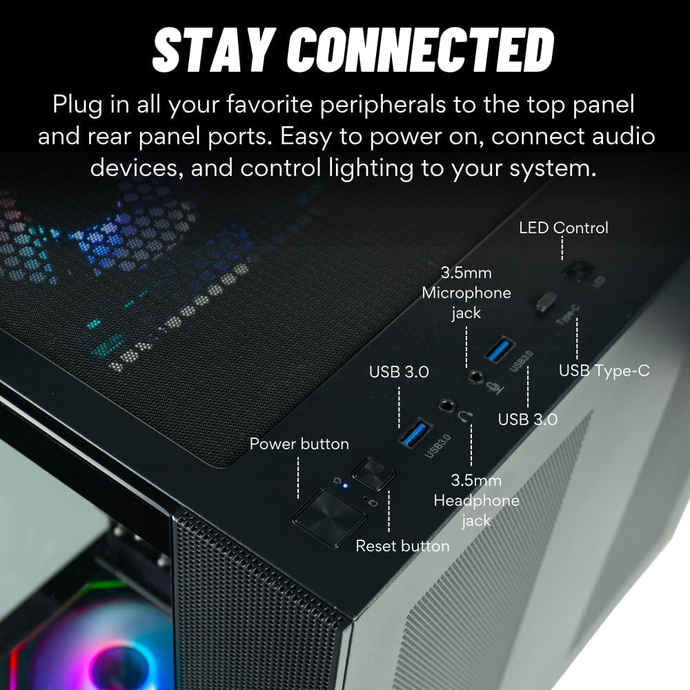 Panorama XL Gaming PC Desktop (NVD GeForce RTX 5080, Intel 24-Core i9-14900KF Processor, 96GB DDR5 RAM, 4TB Gen4 NVMe SSD, WiFi 6E