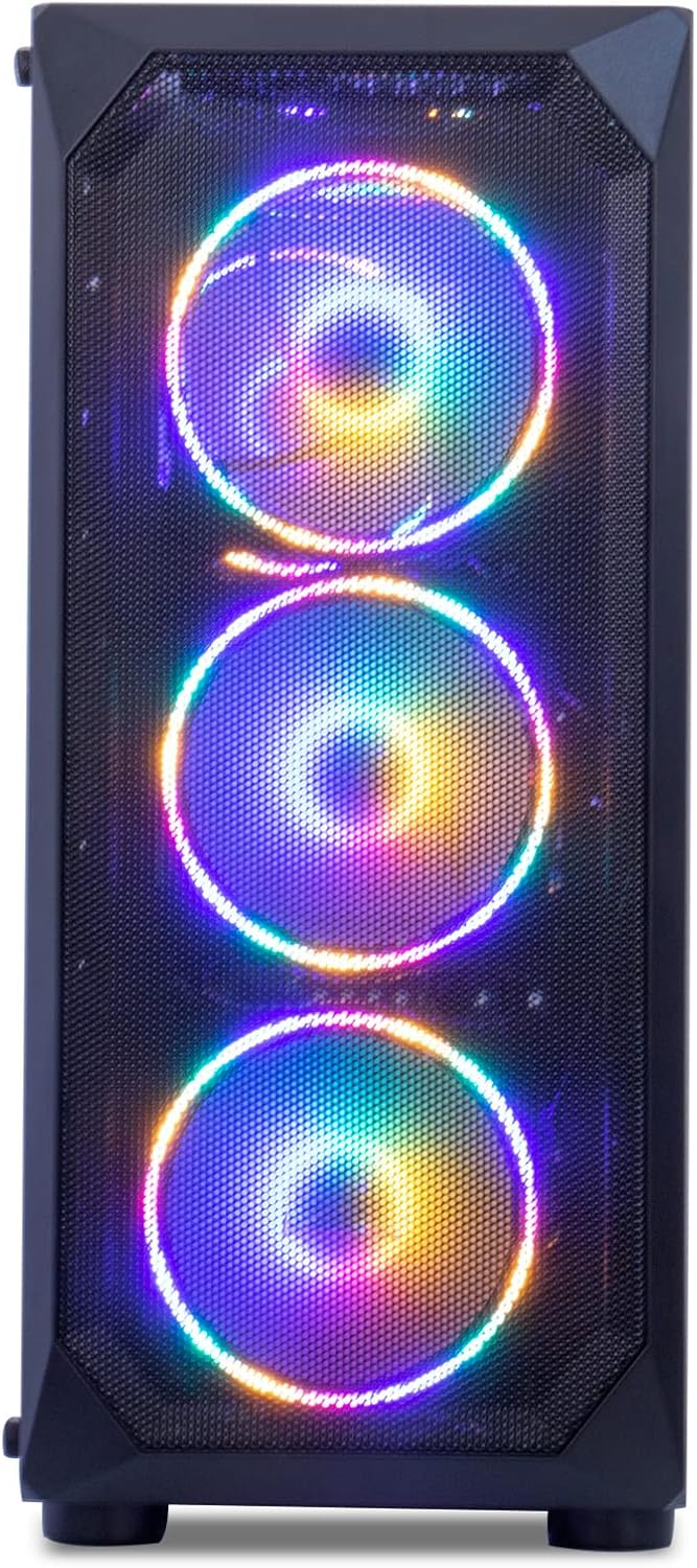 MXZ Gaming PC Computer R5 3500X, RX580, 8G DDR4, NVME 500G, B450,6RGB Fans,Windows 11 Pro Ready