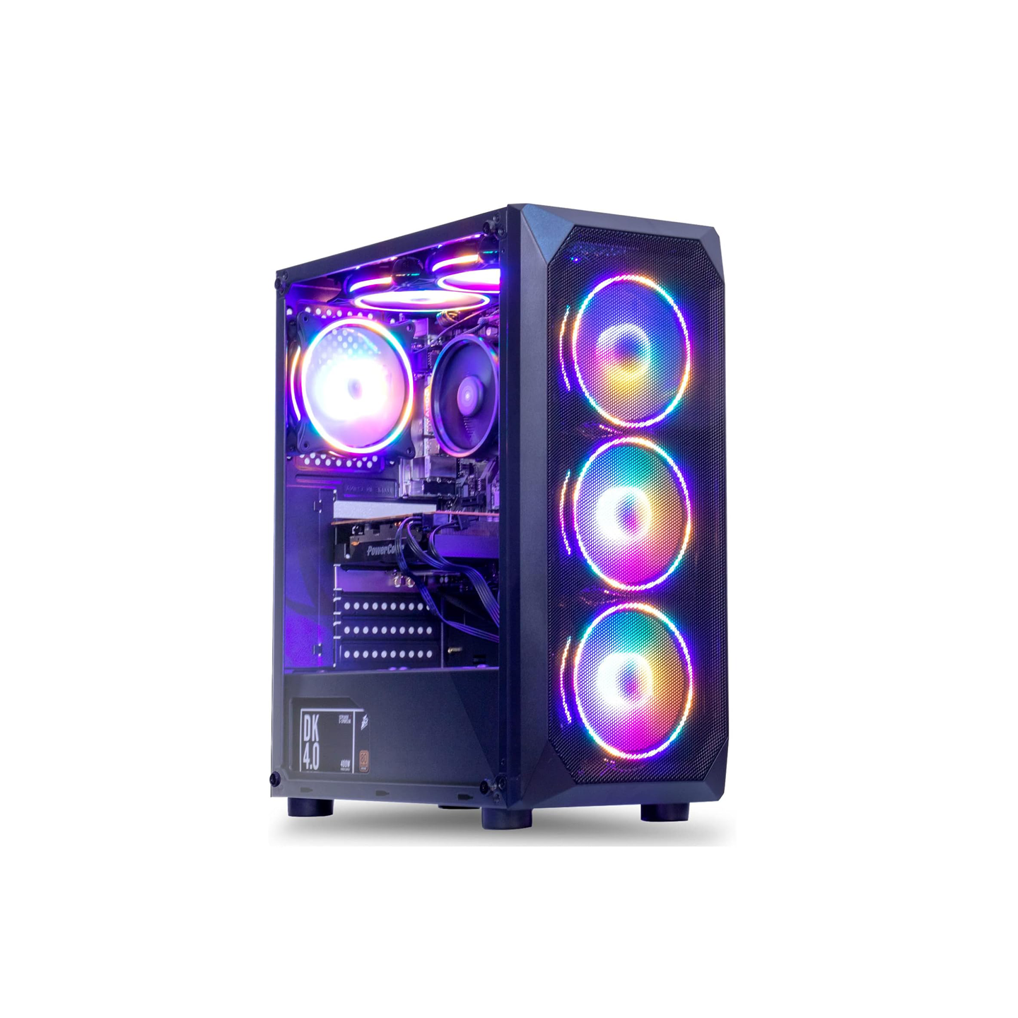 MXZ Gaming PC Computer R5 3500X, RX580, 8G DDR4, NVME 500G, B450,6RGB Fans,Windows 11 Pro Ready